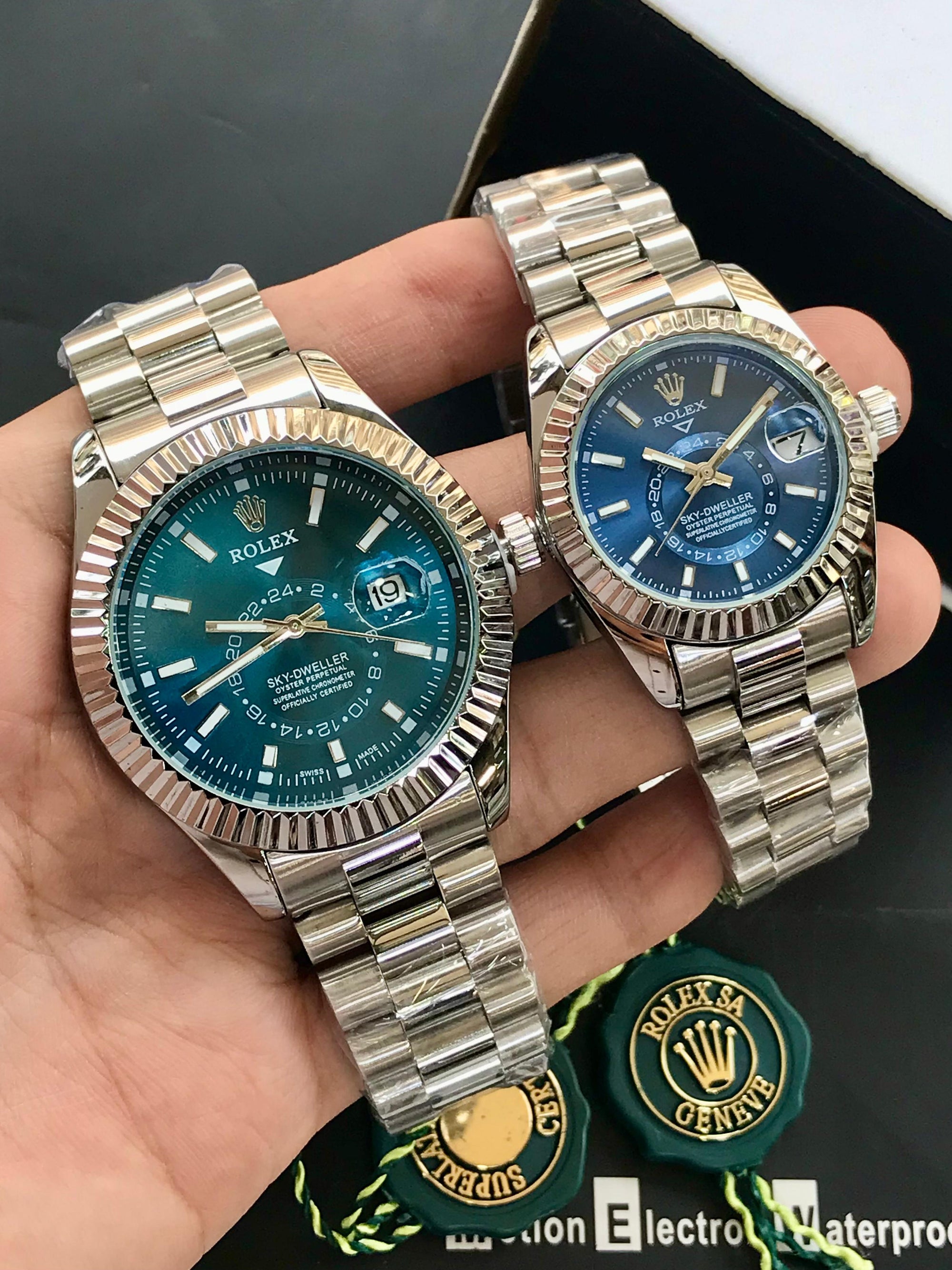 Rolex - Pair Watches - Teal Blue