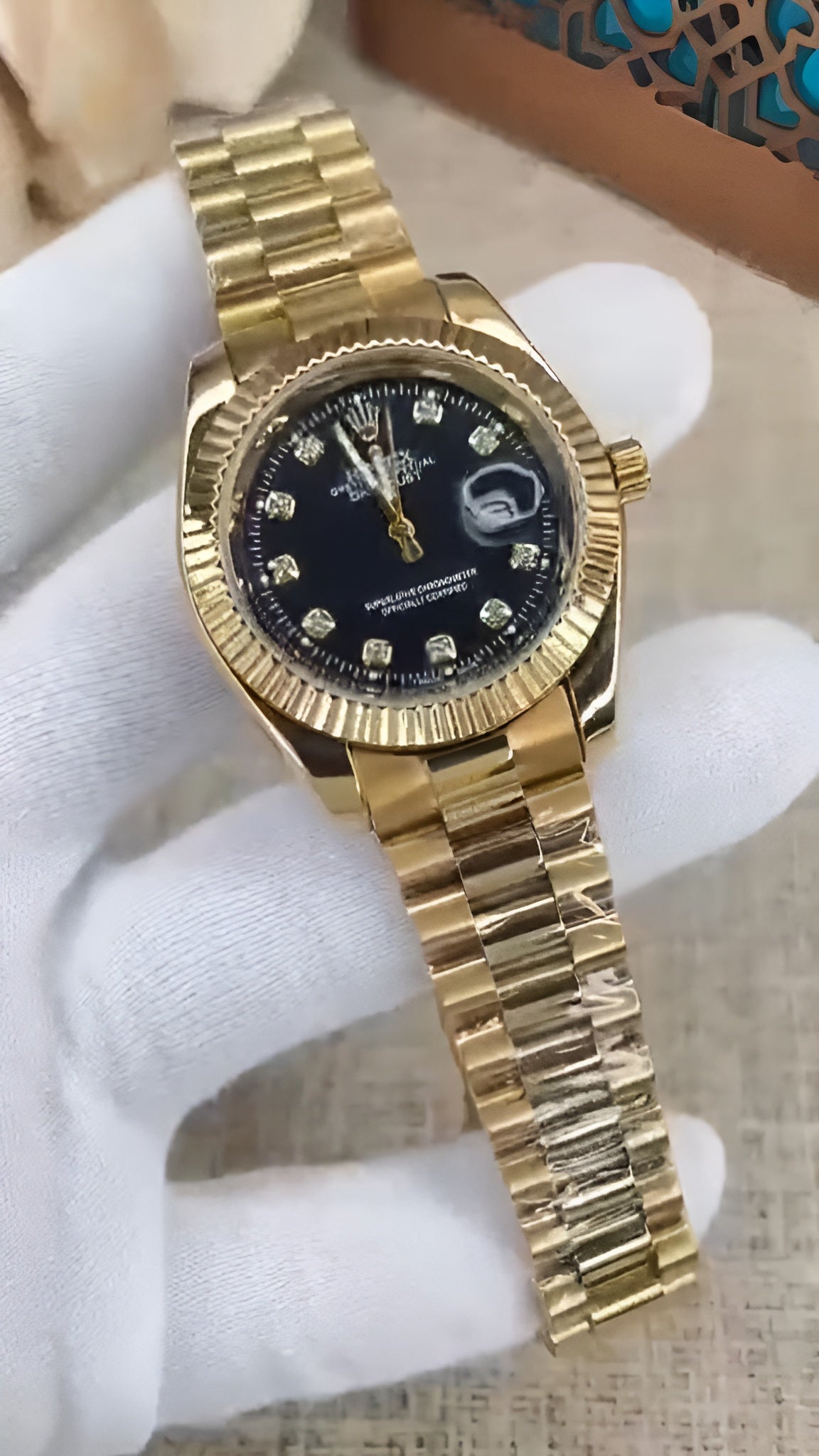 Rolex - Datejust - Full Golden Chain - Stone Dial