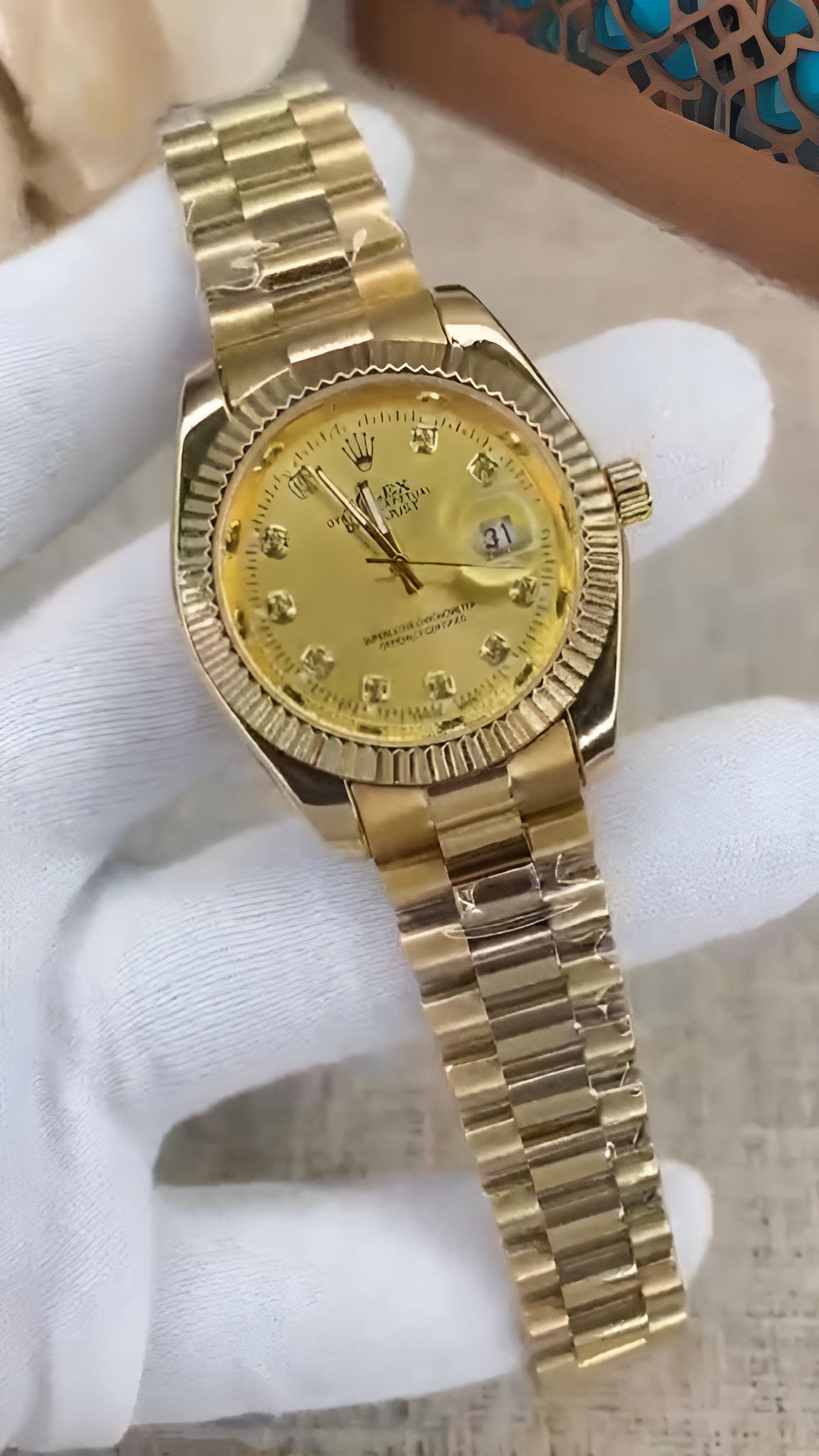 Rolex - Datejust - Full Golden Chain - Stone Dial