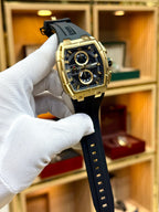 Curren Chronograph Tonneau Rubber Strap